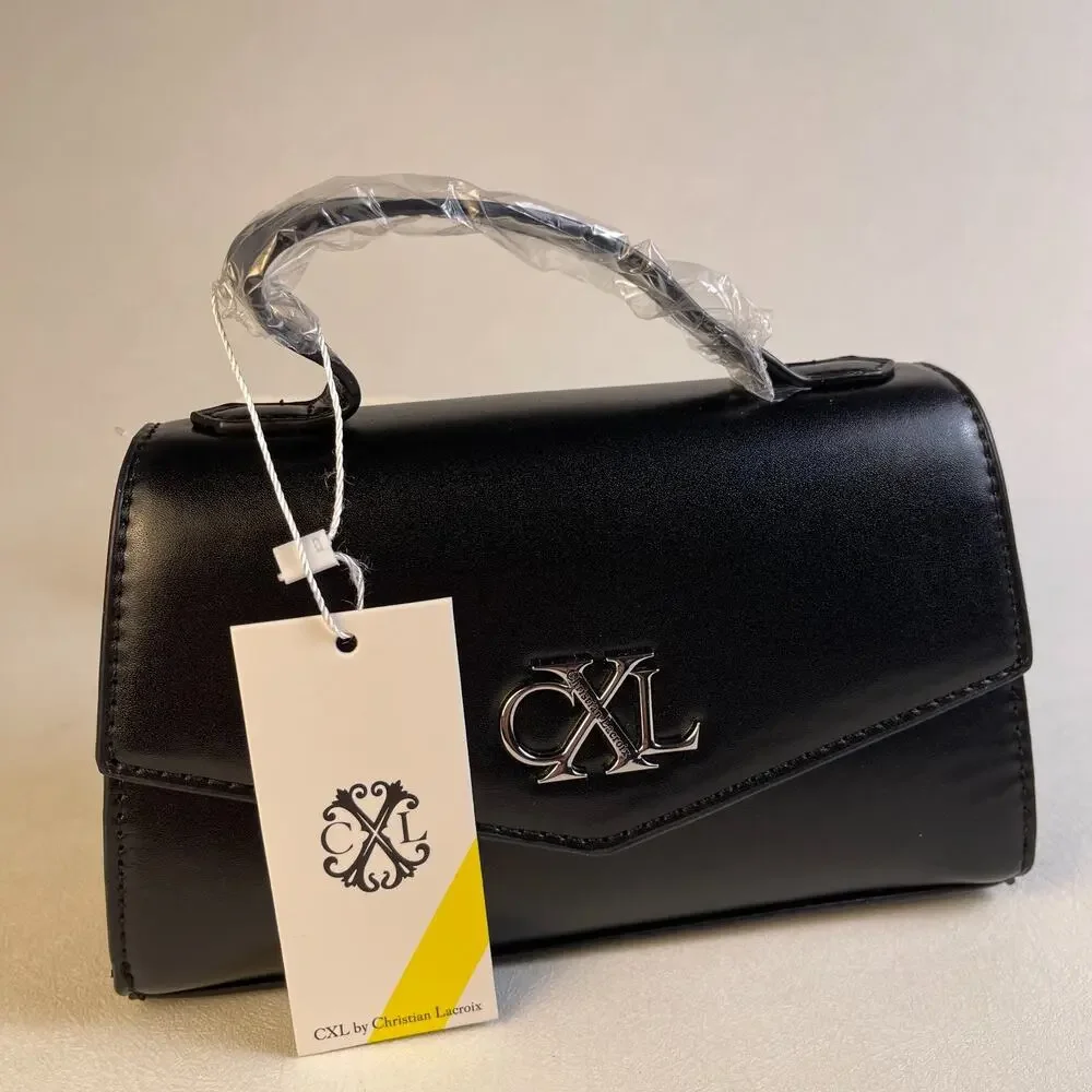 CXL Christian Lacroix Laine Matte Patent Crossbody Bag Black NWT